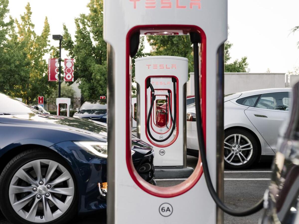 A Tesla supercharging station in Mountain View, Calif., Aug. 8, 2017.