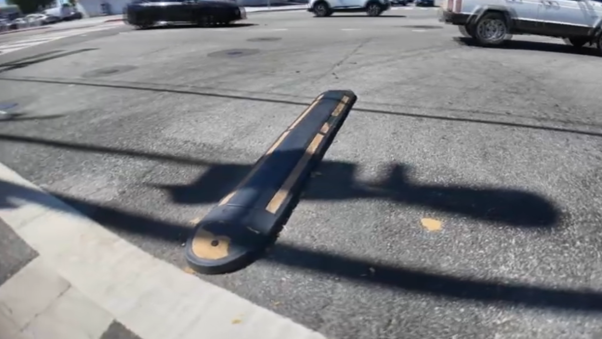 Compton installs rubber medians to deter street takeovers – NBC Los Angeles