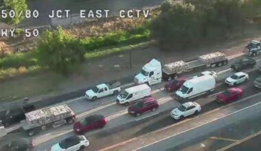 Eastbound Highway 50 shut down in West Sacramento after crash near Harbor Boulevard