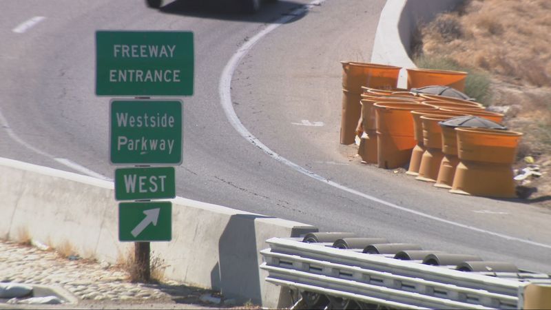 The Truxtun Avenue rehabilitation work in Bakersfield has been delayed, with the Westside Parkway on-ramp remaining closed and causing continued traffic delays. (KBAK/KBFX)