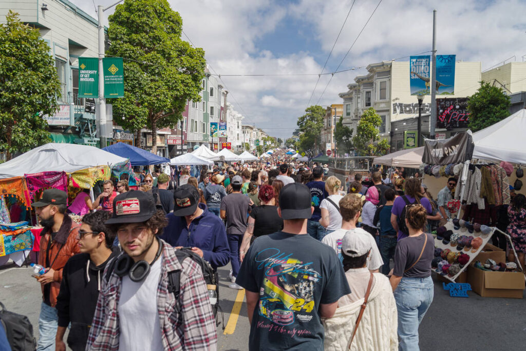 The crowd at the Haight Ashbury Street Fair