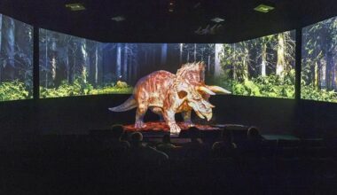 The West Coast's largest aquarium debuts the region's first-ever 132-seat 3D holographic theater, featuring life-size dinosaurs
