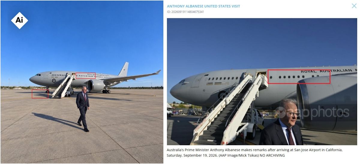 AI image of Australia PM's arrival in San Jose airport dupes critics