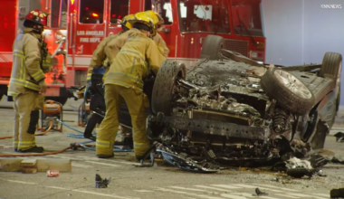 Car Flies Off Downtown Los Angeles Overpass, Drops Up to 50 Feet to Street Below