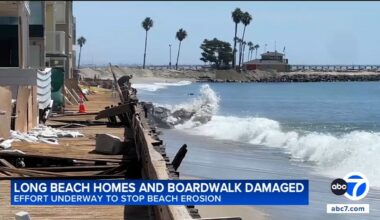 Effort launched to stop beach erosion after high surf from Marie damages Long Beach homes, boardwalk