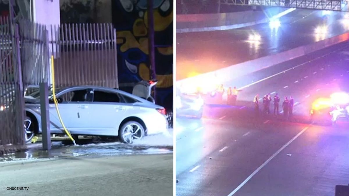 Suspect opens fire on 710 Fwy in Long Beach during chase that ended in DTLA crash