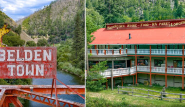 California town hits the market for $4.75M — with 18 hotel rooms, 7 cabins, a bar and river frontage included