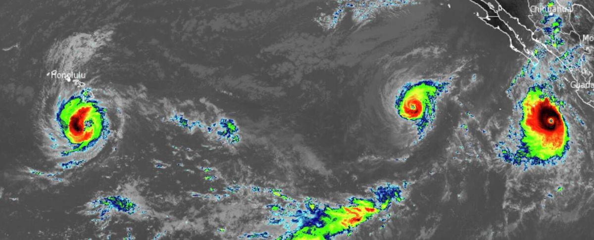 A cutoff low is saving California from the Pacific's triple hurricane threat
