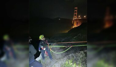 Couple watching sunset on SF cliff stranded after tide comes in