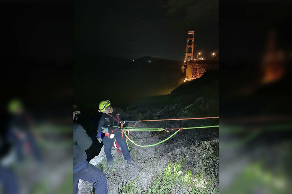 Couple watching sunset on SF cliff stranded after tide comes in