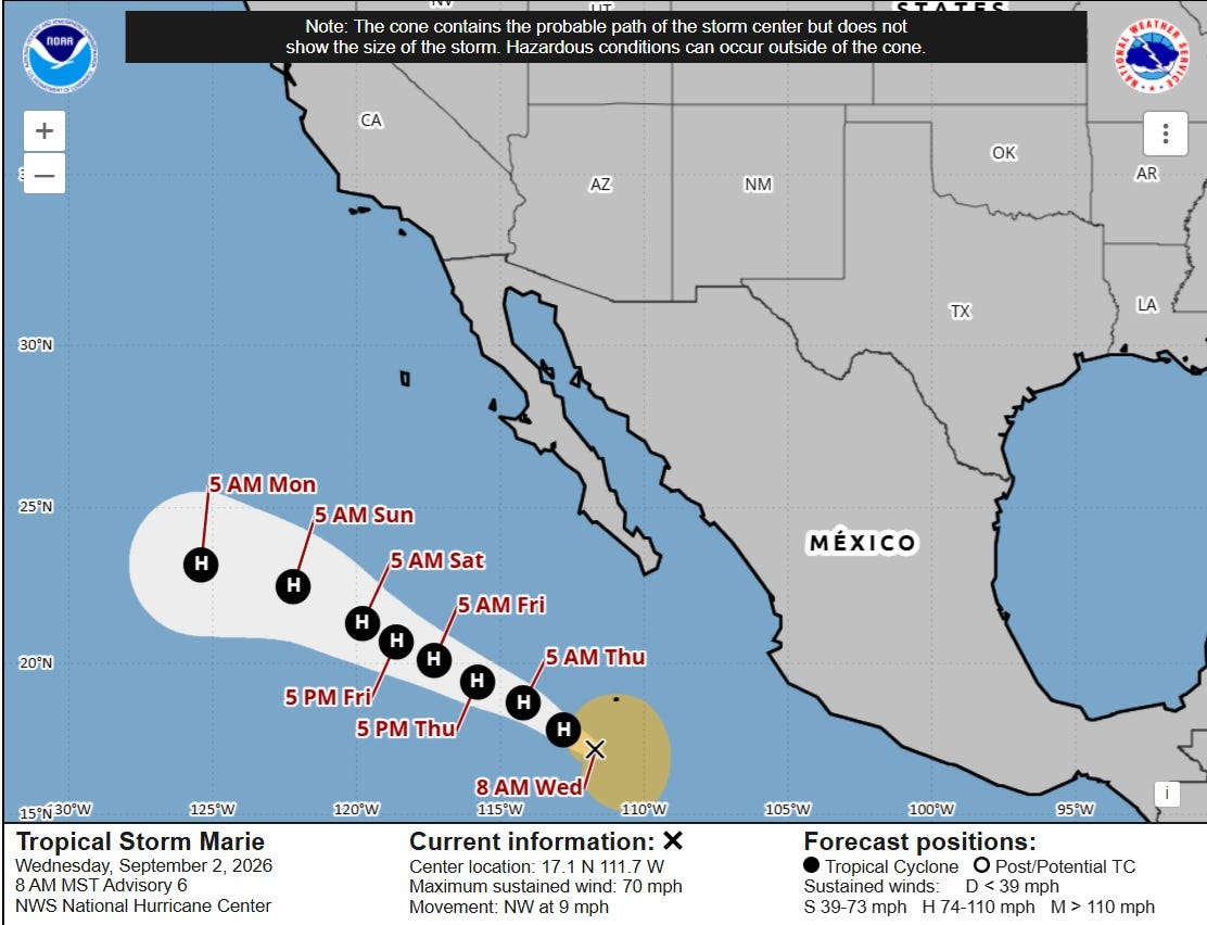 California Labor Day weather forecast: Rain, no hurricane
