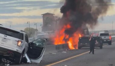 Fiery crash on Interstate 80 in Placer County blocks traffic in Rocklin, Loomis