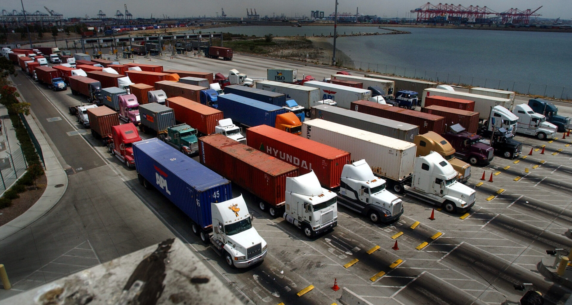 Many big-rig trucks
