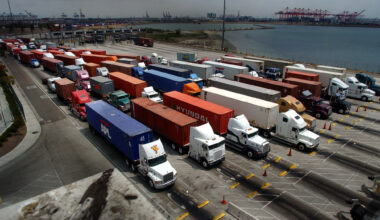 Many big-rig trucks