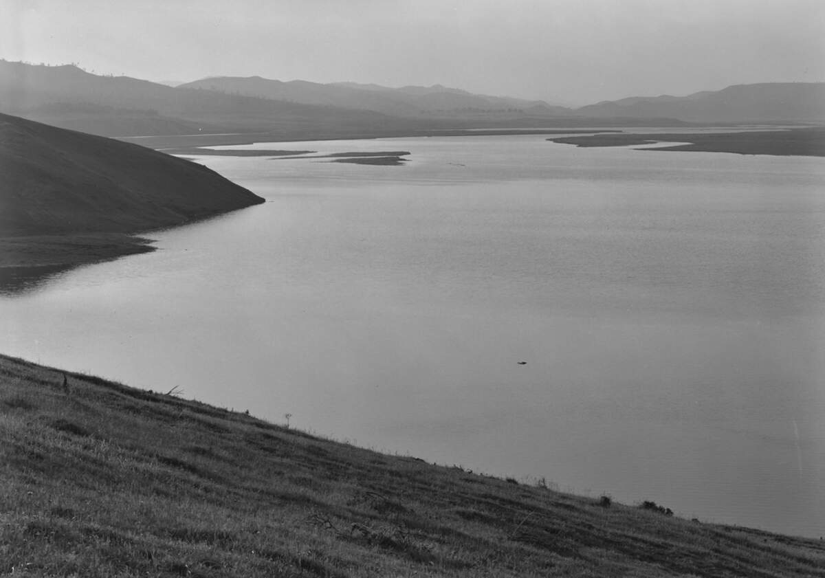 Lake Berryessa forms after the town of Monticello was cleared and the Monticello Dam finished.