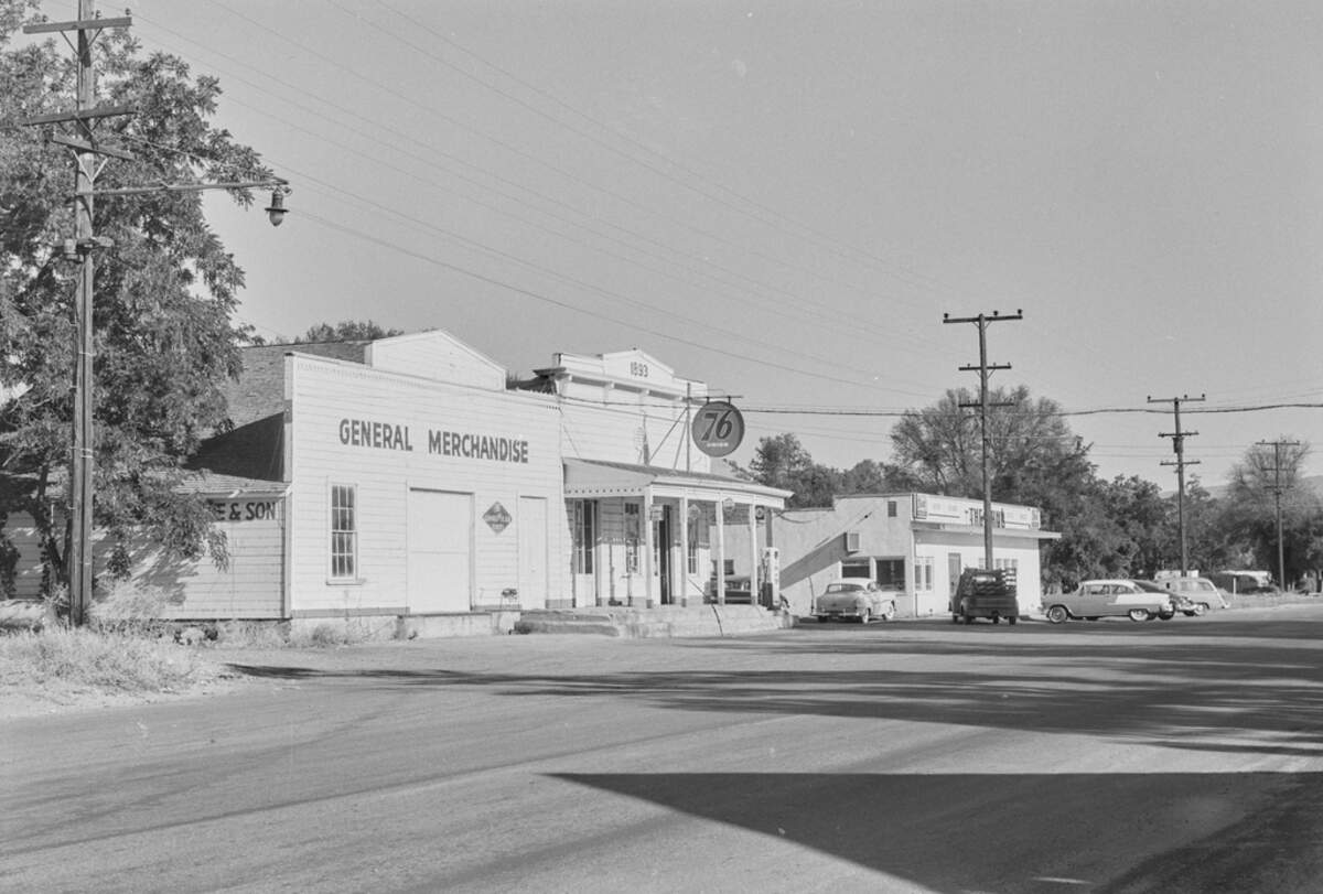 The main street of Monticello, including the town’s general store, in 1956.