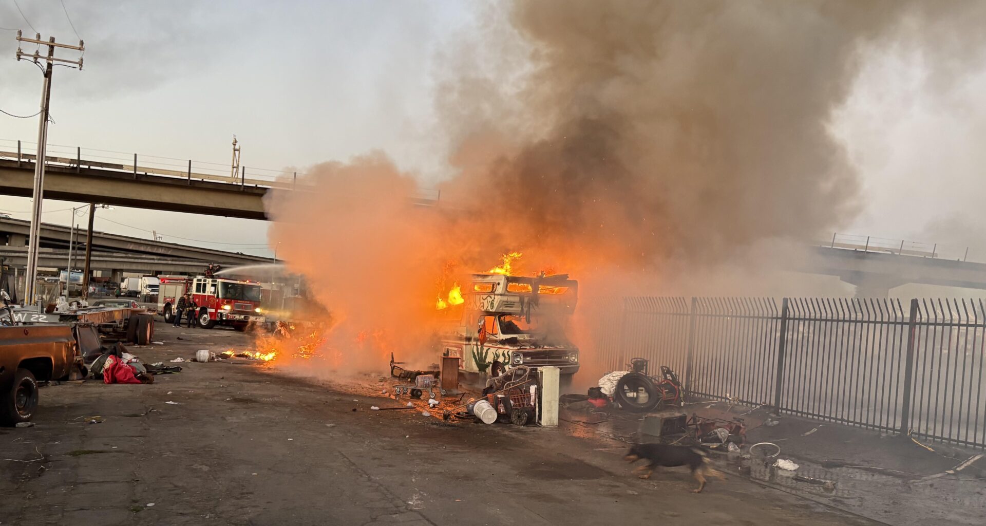 Oakland: RV fire at homeless encampment extinguished