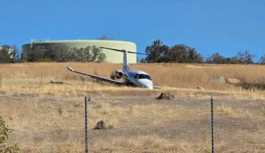 Small jet veers off runway at Auburn Municipal Airport