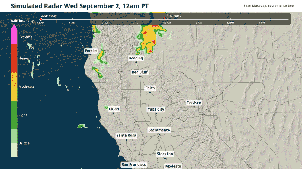 Simulated radar Wednesday and Thursday