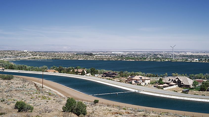 The California Aqueduct carrying water across California