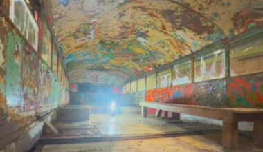 Women share their experience on the psychedelic Furthur bus at San Francisco exhibit