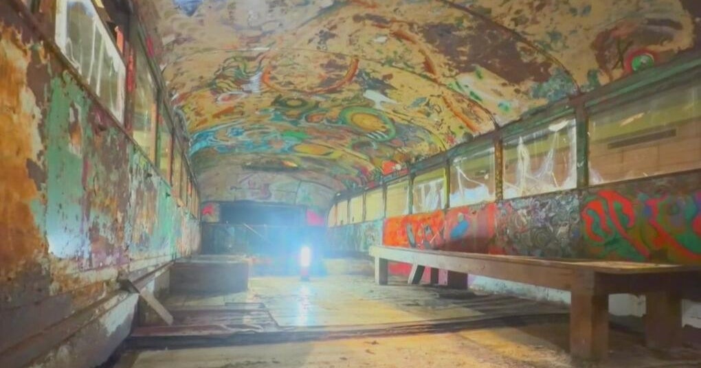 Women share their experience on the psychedelic Furthur bus at San Francisco exhibit