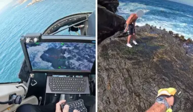 Rescue of man from rock in Sonoma County, California