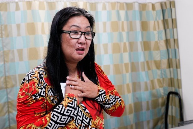 On Friday, Aug. 14, 2026, in National City, Maureen Felix the most recent former wife of congressional candidate Jeff Belle speaks with The San Diego Union-Tribune about the marriage. (Nelvin C. Cepeda / The San Diego Union-Tribune)