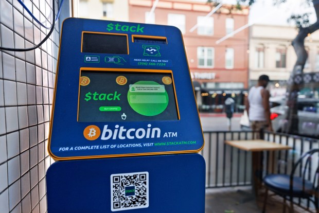 San Diego, California - A cryptocurrency ATM inside Gaslamp Liquor and Deli in downtown San Diego on Wednesday, Sept. 16, 2026. (Kristian Carreon / The San Diego Union-Tribune)
