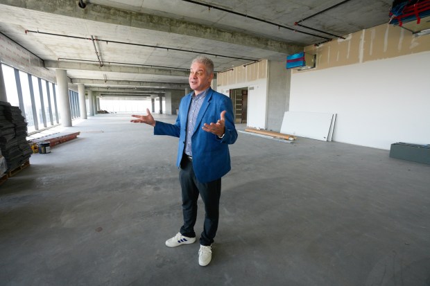 On Tuesday, Sept. 15, 2026, in Chula Vista, CA, David Graham, Economic Development Director for Chula Vista, stands on the vacant third floor of the Millenia Library building, where the third and fourth floors remain vacant.  (Nelvin C. Cepeda / The San Diego Union-Tribune)