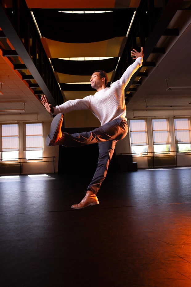 Darion Flores is a dancer with the local contemporary ballet dance company, The Rosin Box Project. He will be performing in the company's "Ghost Light" production in October. He's a classically trained dancer who has performed in other countries. Born in Connecticut, he now lives in La Mesa. In his day job, he works for the Redwood Family Care Network, overseeing a group home for the disabled. On this morning, he was just getting off from working through the night at one of the two group homes he oversees. (Nelvin C. Cepeda / The San Diego Union-Tribune