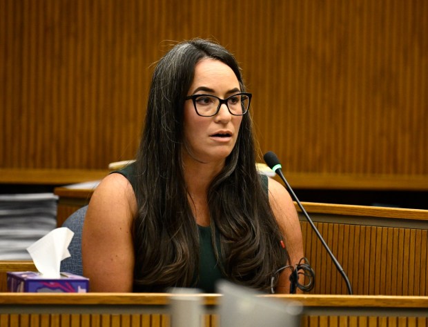 Katie Stewart reads her impact statement during a sentencing hearing for Yolanda Marodi in San Diego County Superior Court Sept. 2, 2026 in El Cajon, Calif. (Photo by Denis Poroy)