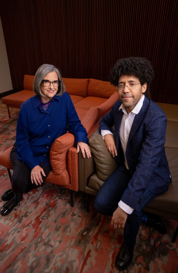 San Diego Symphony Music Director/Artistic Director Rafael Payare, right, and President/CEO Martha Gilmer at the San Diego Symphony on Jan. 20, 2026. (Nelvin C. Cepeda / The San Diego Union-Tribune)