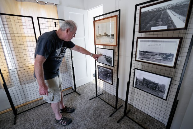 This section of the Chula Vista Museum and History Center is called to the "lemon room." Displaying several photos from the lemon orchards. (Nelvin C. Cepeda / The San Diego Union-Tribune)