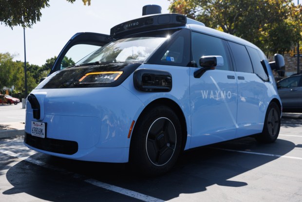 San Diego, California - A Waymo Ojai in Mission Valley on Friday, Aug. 21, 2026. (Kristian Carreon / The San Diego Union-Tribune)
