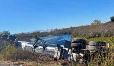 San Joaquin County tanker crash sends asphalt into Delta slough