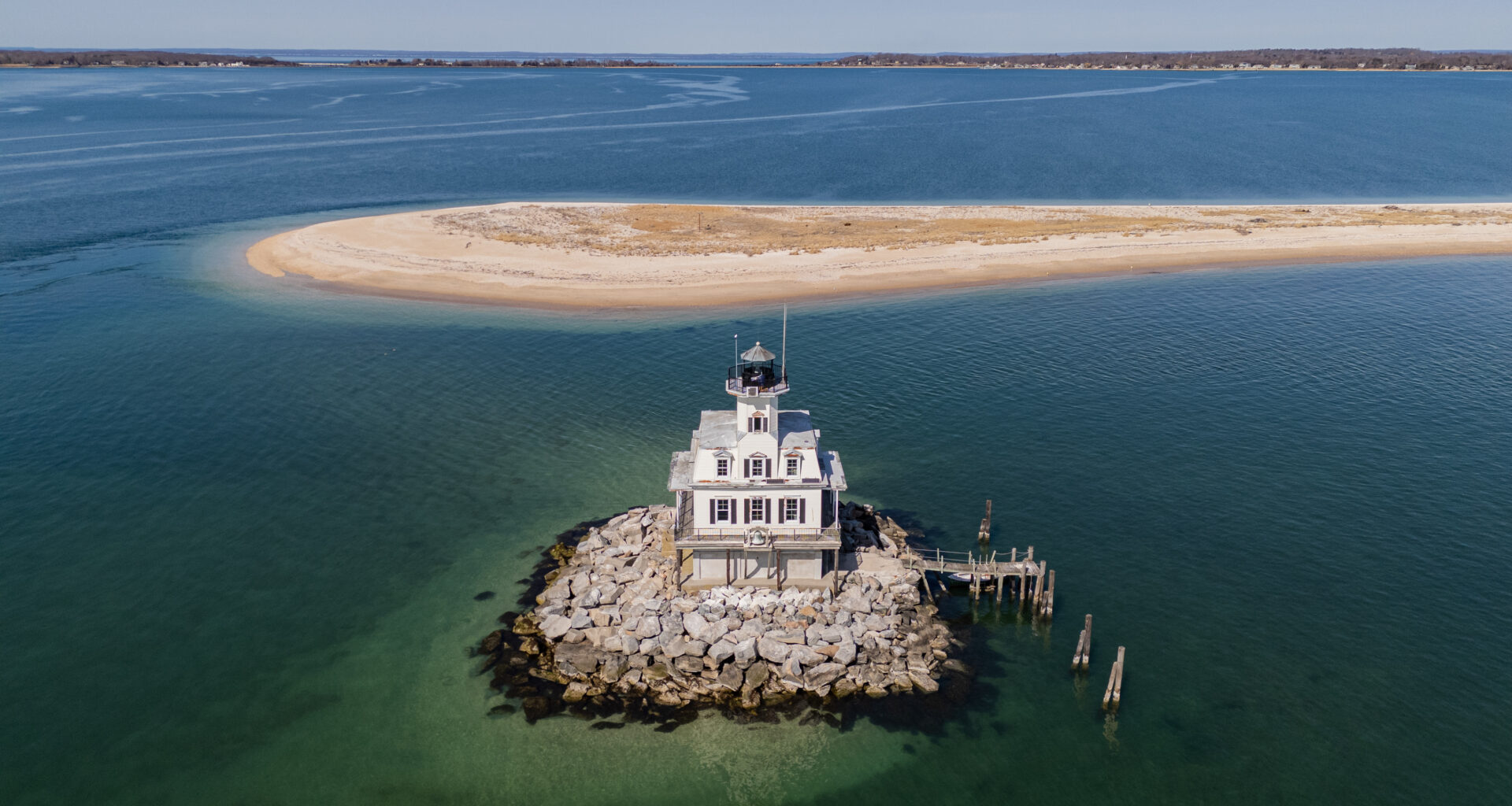 The Orient Long Beach Bar Light, also known as Bug Light, helps boats navigate a dangerous sandbar between Orient Harbor and Gardiner