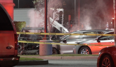 2 vehicles smoldering at Bakersfield hotel parking lot