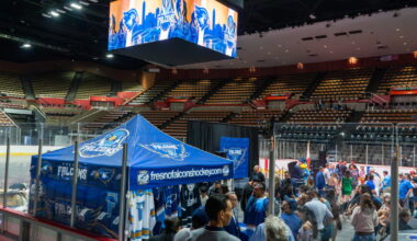 Fresno Falcons kick off hockey season with jumbotron unveiling