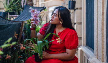 Orchids from her tiny garden transform into artful jewelry