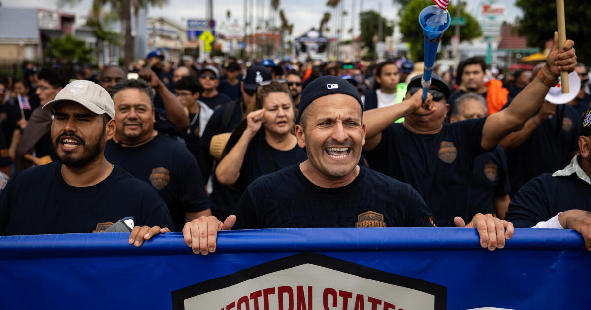 L.A. Labor Day rally: Union workers warn of automation, job losses