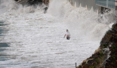 L.A. hit by rare September rain, coastal flooding from Hurricane Marie