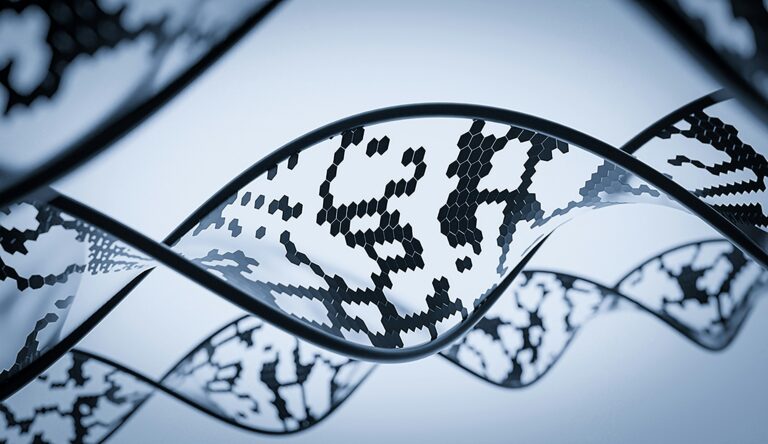An illustration of a DNA strand.