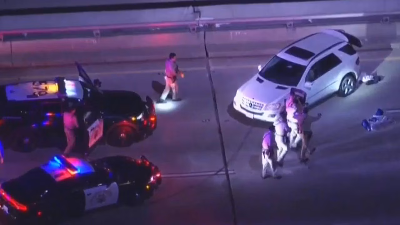 Suspect leads slow police chase across LA