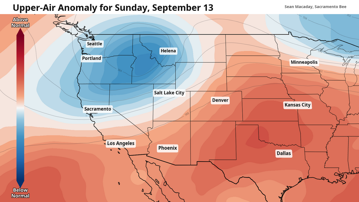 Lower atmospheric pressure across the Pacific coast will allow cooler temperatures to rush in suddenly between Friday and Saturday.