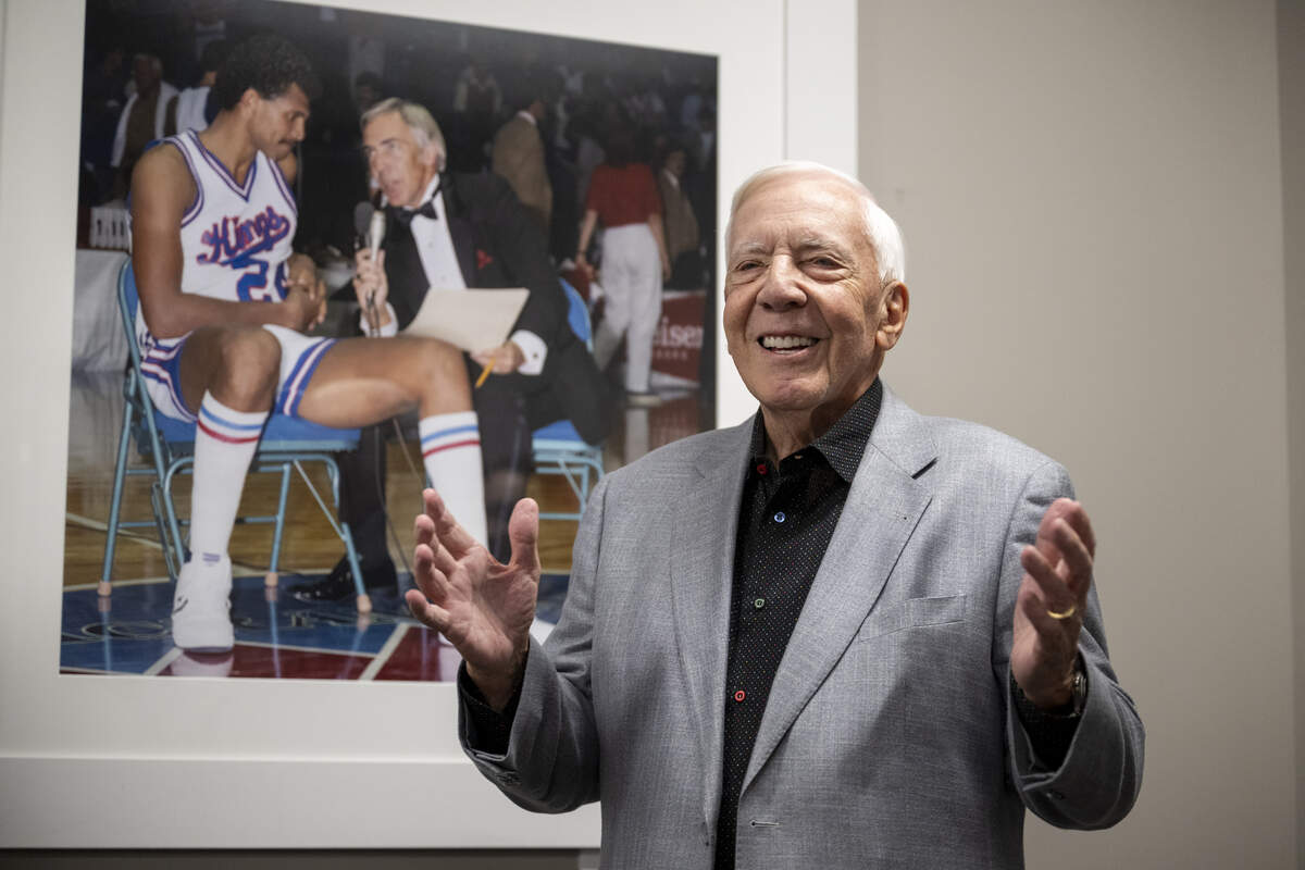 Gary “G-Man” Gerould, the legendary radio play-by-play voice of the Sacramento Kings since 1985, was recognized for his work with the permanent naming of the Golden 1 Center press workspace as the Gary 'G-Man' Gerould Media Center on Monday, Oct. 5, 2026.