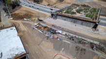 A view of the Wallis Annenberg Wildlife Crossing over the 101 Freeway in Agoura Hills.