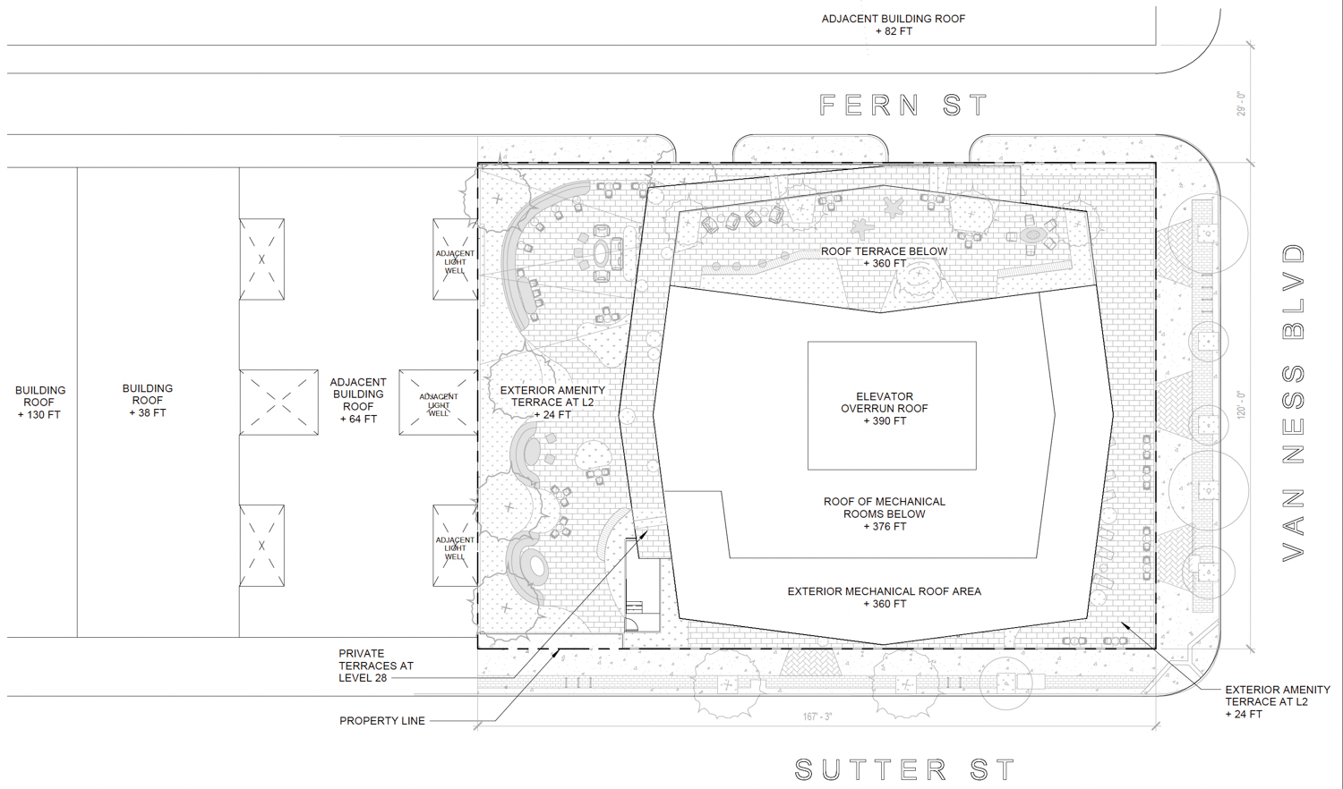 1301 Van Ness Avenue site plan, illustration by SCB