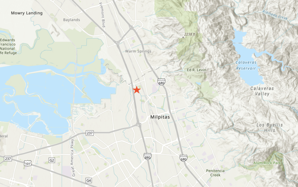 1397 California Circle Site Location, image by ArcGIS Online