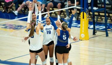 Volleyball Sweeps Fullerton in Big West Home Opener